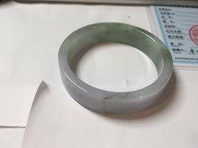 Load image into Gallery viewer, 52.4mm Certified 100% natural Type A half dark green gray black(油青) half light purple Breeze of Provence series((普罗旺斯的风)) square jadeite jade bangle AZ177-0508
