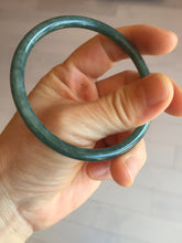 Load image into Gallery viewer, 58.2mm Certified Type A 100% Natural dark green blue gray black slim round cut Guatemala Jadeite bangle PC201-4313
