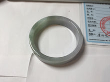 Load image into Gallery viewer, 52.4mm Certified 100% natural Type A half dark green gray black(油青) half light purple Breeze of Provence series((普罗旺斯的风)) square jadeite jade bangle AZ177-0508
