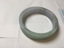 Load image into Gallery viewer, 52.4mm Certified 100% natural Type A half dark green gray black(油青) half light purple Breeze of Provence series((普罗旺斯的风)) square jadeite jade bangle AZ177-0508
