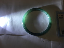 Load image into Gallery viewer, 59.2mm Certified Type A 100% Natural light green/blue/gray with flying snow Guatemala slim round cut Jadeite bangle PJ26-4318
