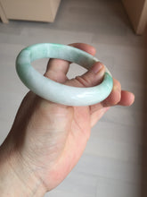 Load image into Gallery viewer, 57mm certified 100% natural type A sunny green/white jadeite jade bangle BN100-7706
