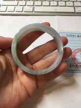 Load image into Gallery viewer, 52.4mm Certified 100% natural Type A half dark green gray black(油青) half light purple Breeze of Provence series((普罗旺斯的风)) square jadeite jade bangle AZ177-0508
