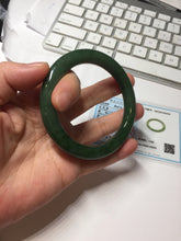 Load image into Gallery viewer, 56.2mm certified 100% Natural dark green/black nephrite (碧玉)  bangle Ht168-10-3918
