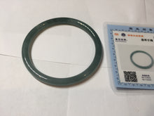 Load image into Gallery viewer, 57.5mm Type A 100% Natural dark green/blue/gray Guatemala slim round cut Jadeite bangle PJ27-4304
