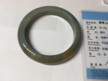 Load image into Gallery viewer, 55.4mm certified 100% natural Type A dark green yellow gray black jadeite jade bangle AA72-7576
