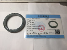 Load image into Gallery viewer, 55mm Certified Type A 100% Natural dark green purple with floating flowers Jadeite bangle PD134-6287
