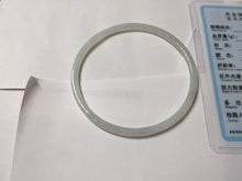 Load image into Gallery viewer, 59mm certifide Type A 100% Natural light green white skinny round cut Jadeite Jade bangle AZ178-0515
