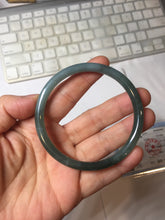 Load image into Gallery viewer, 57.5mm Type A 100% Natural dark green/blue/gray Guatemala slim round cut Jadeite bangle PJ27-4304
