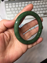 Load image into Gallery viewer, 56.2mm certified 100% Natural dark green/black nephrite (碧玉)  bangle Ht168-10-3918
