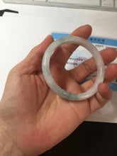 Load image into Gallery viewer, 52.5mm certified natural 100% natural Type A light green/white slim jadeite jade bangle BS91-6677
