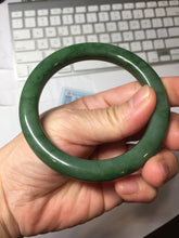 Load image into Gallery viewer, 56.2mm certified 100% Natural dark green/black nephrite (碧玉)  bangle Ht168-10-3918
