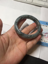 Load image into Gallery viewer, 55mm Certified Type A 100% Natural dark green purple with floating flowers Jadeite bangle PD134-6287
