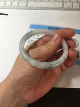Load image into Gallery viewer, 52.5mm certified natural 100% natural Type A light green/white slim jadeite jade bangle BS91-6677
