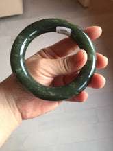 Load image into Gallery viewer, 59mm certified 100% Natural dark green/gray/black chubby round cut nephrite Jade bangle HF86-0209
