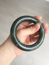 Load image into Gallery viewer, 59mm certified 100% Natural dark green/gray/black chubby round cut nephrite Jade bangle HF86-0209
