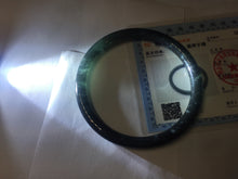 Load image into Gallery viewer, 57mm Type A 100% Natural icy black(冰乌鸡) blue gray Guatemala Slim Round Cut Jadeite Bangle PJ149-1379
