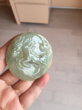Load image into Gallery viewer, 100% Natural type A light green yellow  jadeite Jade horse pendant worry stone AA93
