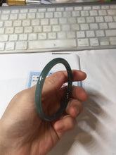 Load image into Gallery viewer, 57.5mm Type A 100% Natural dark green/blue/gray Guatemala slim round cut Jadeite bangle PJ27-4304
