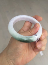 Load image into Gallery viewer, 54mm Certified 100% natural Type A olive green/white/purple jadeite jade bangle AX96-5190
