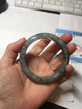 Load image into Gallery viewer, 55mm Certified Type A 100% Natural dark green purple with floating flowers Jadeite bangle PD134-6287
