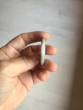 Load image into Gallery viewer, 37mm Type A 100% Natural light green purple Jadeite Jade Safety Guardian Button donuts pendant PA108
