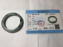Load image into Gallery viewer, 52.5mm certified Type A 100% Natural dark green/black Jadeite Jade bangle PD135-6275
