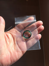 Load image into Gallery viewer, Size 2–9 1/2 100% Natural Type A Icy Watery Dark Green Blue-Gray Black “Hidden Ink Lake” Slim Guatemala Jadeite Jade Band Ring Group PB304
