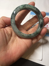 Load image into Gallery viewer, 52.5mm certified Type A 100% Natural dark green/black Jadeite Jade bangle PD135-6275
