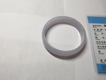 Load image into Gallery viewer, 49.6mm Certified Type A 100% Natural light purple white Jadeite Jade bangle BS119-1524
