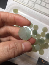 Load image into Gallery viewer, 100% Natural type A light icy watery green/yellow/gray (黄杨绿)round Jadeite Jade safe and sound pendant group BF158
