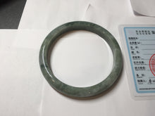 Load image into Gallery viewer, 75.8mm certified Type A 100% Naturaloily dark green gray(油青) purple plus size Jadeite Jade bangle AZ179-1028
