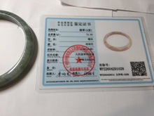 Load image into Gallery viewer, 75.8mm certified Type A 100% Naturaloily dark green gray(油青) purple plus size Jadeite Jade bangle AZ179-1028
