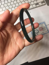 Load image into Gallery viewer, 卖了 58.3mm Type A 100% Natural icy black(冰乌鸡) blue gray Guatemala Slim Round Cut Jadeite Bangle PJ150-1376
