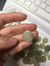 Load image into Gallery viewer, 100% Natural type A light icy watery green/yellow/gray (黄杨绿)round Jadeite Jade safe and sound pendant group BF158
