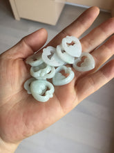 Load image into Gallery viewer, 100% Natural type A light green/white double hearts jadeite Jade pendant necklace PB221
