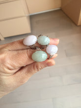 Load image into Gallery viewer, 100% natural type A icy watery green dark green four-prong jadeite jade ring group AA91
