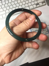Load image into Gallery viewer, 卖了 58.3mm Type A 100% Natural icy black(冰乌鸡) blue gray Guatemala Slim Round Cut Jadeite Bangle PJ150-1376
