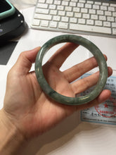 Load image into Gallery viewer, 75.8mm certified Type A 100% Naturaloily dark green gray(油青) purple plus size Jadeite Jade bangle AZ179-1028
