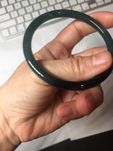 Load image into Gallery viewer, 卖了 58.3mm Type A 100% Natural icy black(冰乌鸡) blue gray Guatemala Slim Round Cut Jadeite Bangle PJ150-1376
