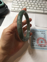 Load image into Gallery viewer, 75.8mm certified Type A 100% Naturaloily dark green gray(油青) purple plus size Jadeite Jade bangle AZ179-1028
