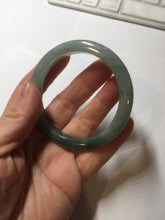 Load image into Gallery viewer, 53mm Certified Type A 100% Natural oily dark green(老油青)/gray Jadeite bangle PF1-(2775)
