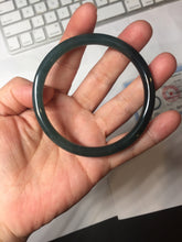 Load image into Gallery viewer, 卖了 58.3mm Type A 100% Natural icy black(冰乌鸡) blue gray Guatemala Slim Round Cut Jadeite Bangle PJ150-1376

