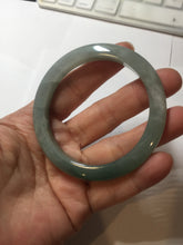 Load image into Gallery viewer, 53mm Certified Type A 100% Natural oily dark green(老油青)/gray Jadeite bangle PF1-(2775)
