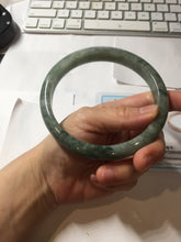 Load image into Gallery viewer, 75.8mm certified Type A 100% Naturaloily dark green gray(油青) purple plus size Jadeite Jade bangle AZ179-1028
