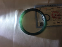 Load image into Gallery viewer, 卖了 58.3mm Type A 100% Natural icy black(冰乌鸡) blue gray Guatemala Slim Round Cut Jadeite Bangle PJ150-1376

