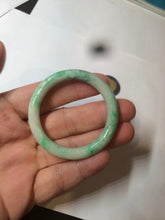 Load image into Gallery viewer, 35-38mm Type A 100% Natural sunny green/white Jadeite Jade kids bangle /scarf button group BF100

