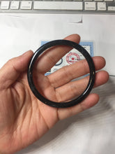 Load image into Gallery viewer, 卖了 58.5mm Type A 100% Natural icy black(冰乌鸡) gray Guatemala Slim Round Cut Jadeite Bangle PJ151-1381
