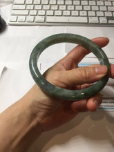 Load image into Gallery viewer, 75.8mm certified Type A 100% Naturaloily dark green gray(油青) purple plus size Jadeite Jade bangle AZ179-1028
