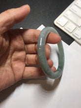 Load image into Gallery viewer, 53mm Certified Type A 100% Natural oily dark green(老油青)/gray Jadeite bangle PF1-(2775)
